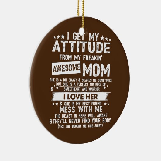 私の態度は母に聞き取ら素晴らしれる セラミックオーナメント (右)