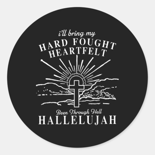 私の懸命を持って来るHallelujah Brandonハート ラウンドシール (正面)