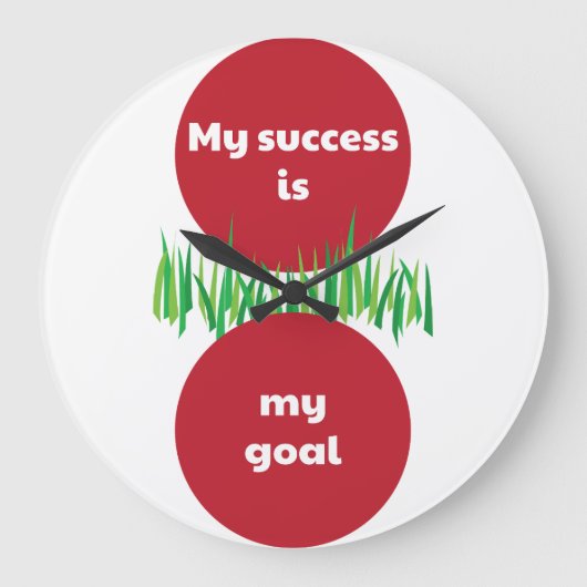 私の成功は私のゴールEN ラージ壁時計 (正面)