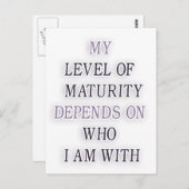 私の成熟度は引用文で誰か ポストカード (正面/裏面)