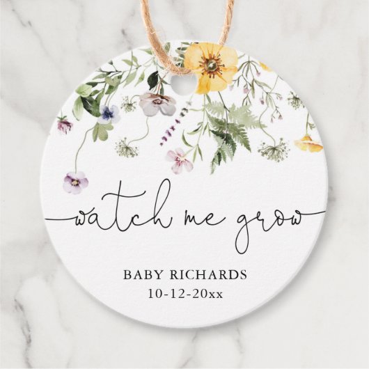 私の成長を見て ワイルドフラワー 花 ラベンダー 紫 フェイバータグ (正面)