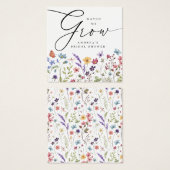 私の成長を見る開花ブライダルシャワーお願いギフトラベル (正面&裏面)