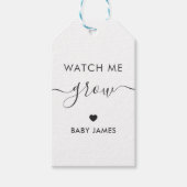 私の成長を見る、植物の赤ちゃんシャワーラベル、クラフト ギフトタグ (正面)