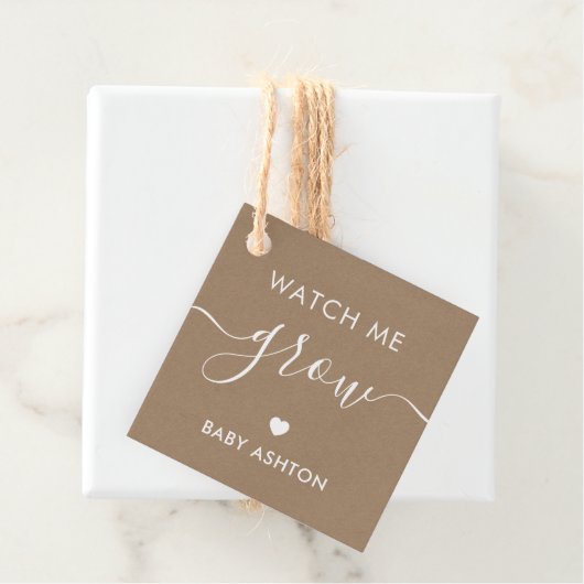 私の成長を見る、植物の赤ちゃんシャワーラベル、クラフト フェイバータグ (インサイチュ)