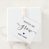 私の成長を見る、植物の赤ちゃんシャワーラベル、ネイビーブルー フェイバータグ (インサイチュ)