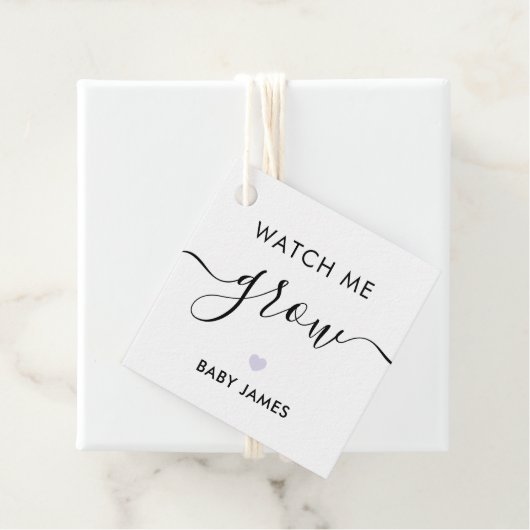 私の成長を見る、植物の赤ちゃんシャワーラベル、ラベンダー フェイバータグ (インサイチュ)