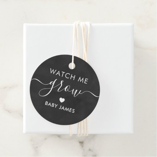 私の成長を見る、植物の赤ちゃんシャワーラベル、黒板 フェイバータグ (インサイチュ)