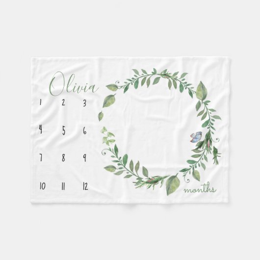 私の成長を見る – 水色のフォトブランケット フリースブランケット (正面(横))