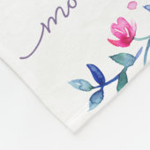 私の成長を見る – 水色の花パープル フリースブランケット (角)