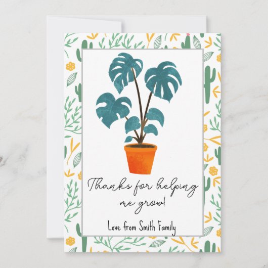 私の成長カード救済ホルダー伝票をありがとう 招待状 (正面)