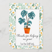 私の成長カード救済ホルダー伝票をありがとう 招待状 (正面/裏面)