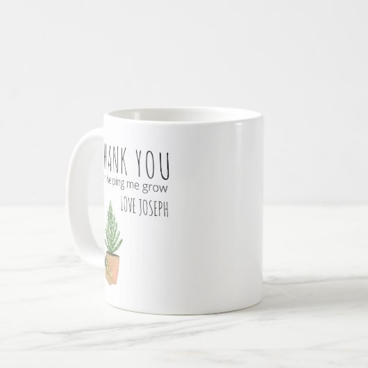 私の成長救済モミの木の先生 コーヒーマグカップ (正面左)