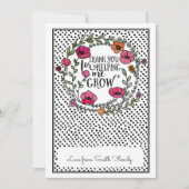 私の成長救済先生ギフトカードありがとう 招待状 (正面)