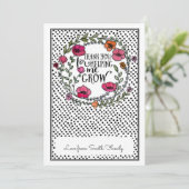 私の成長救済先生ギフトカードありがとう 招待状 (スタンド正面)