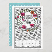 私の成長救済先生ギフトカードありがとう 招待状 (正面/裏面)