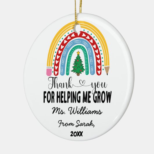 私の成長救済先生評価に感謝 セラミックオーナメント (左)