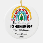 私の成長救済先生評価に感謝 セラミックオーナメント (裏面)