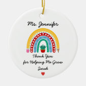 私の成長救済先生評価に感謝 セラミックオーナメント (正面)
