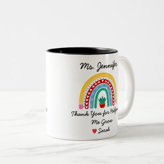 私の成長救済先生評価に感謝 ツートーンマグカップ (正面右)