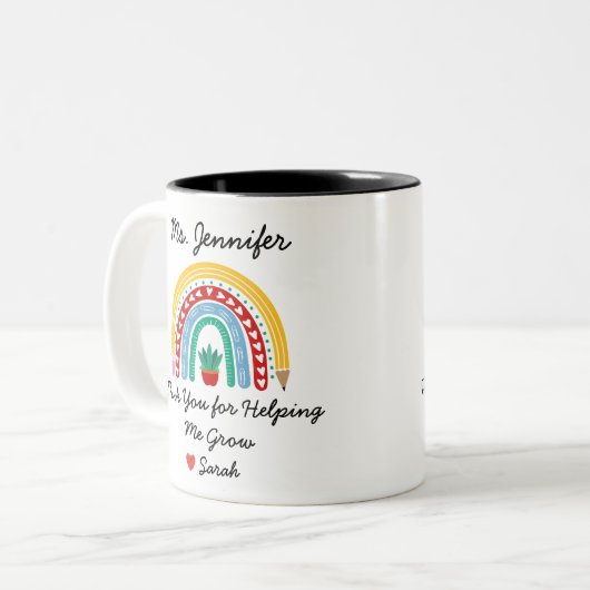 私の成長救済先生評価に感謝 ツートーンマグカップ (正面左)