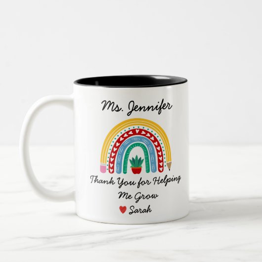 私の成長救済先生評価に感謝 ツートーンマグカップ (左)