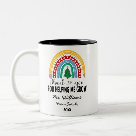 私の成長救済先生評価に感謝 ツートーンマグカップ (左)