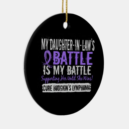 私の戦い余りに2人の義理の娘のHodgkinsのリンパ腫 セラミックオーナメント (右)
