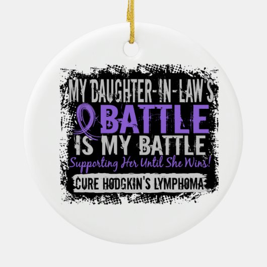 私の戦い余りに2人の義理の娘のHodgkinsのリンパ腫 セラミックオーナメント (裏面)