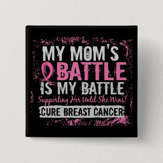 私の戦い2乳癌の母 缶バッジ (正面)