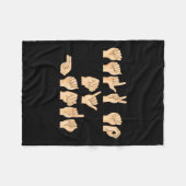 私の手でアメリカの手話をする フリースブランケット (正面(横))