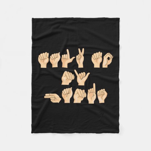 私の手でアメリカの手話をする フリースブランケット (正面)