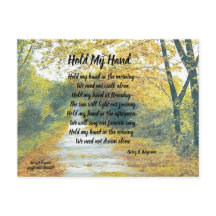 私の手はがきを持つ