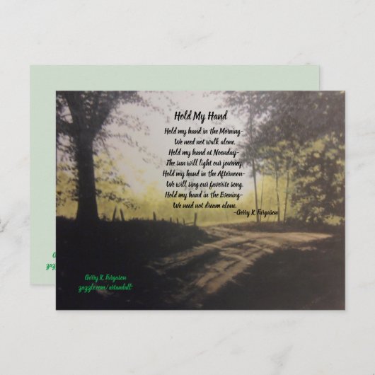 私の手はがきを持つ ポストカード (正面/裏面)