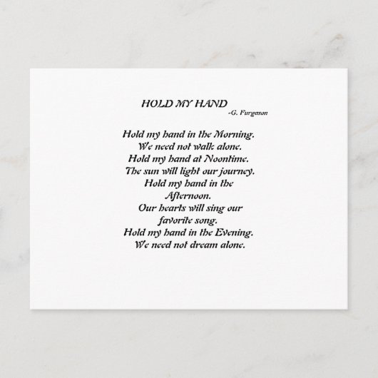 私の手はがきを持つ ポストカード (正面)