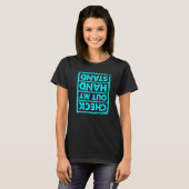 私の手立体操の少年少女をチェック Tシャツ (正面フル)