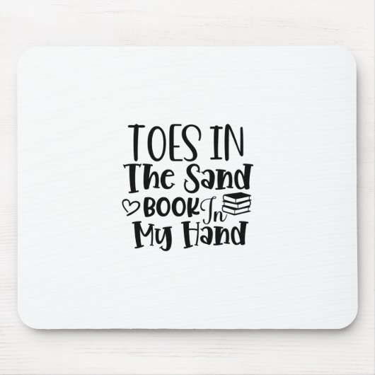 私の手読の中の砂浜の本の中のアートのつま先 マウスパッド (正面)
