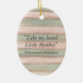 私の手、小さい猿-陶磁器のオーナメント--を取って下さい セラミックオーナメント (裏面)