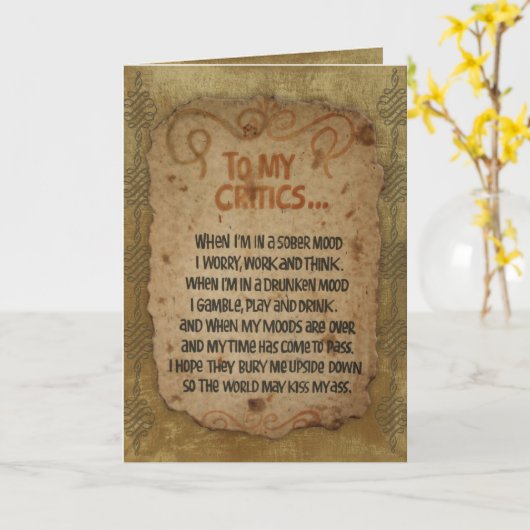 「私の批評家の誕生日カード カード (黄色い花)