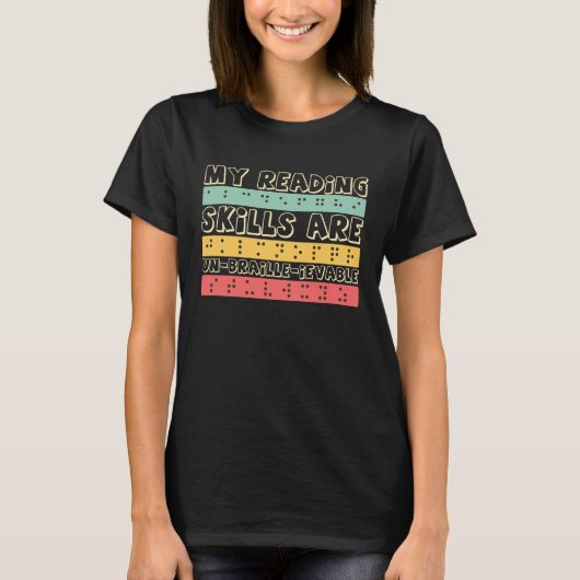 私の技読術は国連点字Ievableブラインドペオ Tシャツ (正面)