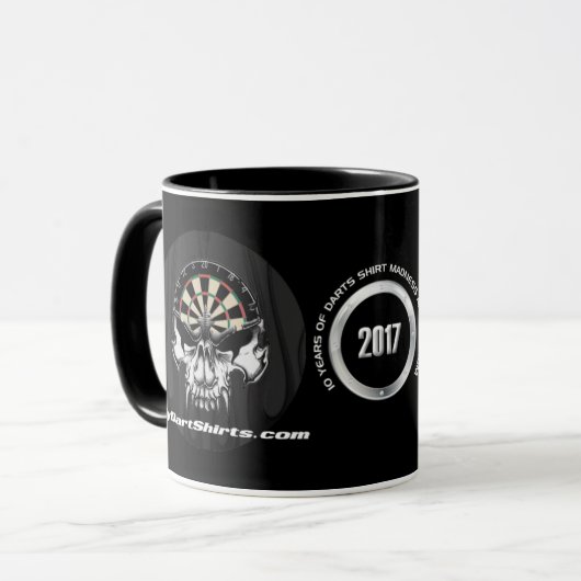 私の投げ矢のワイシャツ第10記念日のコーヒー・マグ マグカップ (正面左)