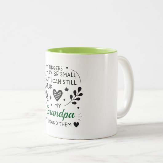 私の指は小さいかもしれないが、私はまだ包むことができるコーヒー ツートーンマグカップ (正面右)