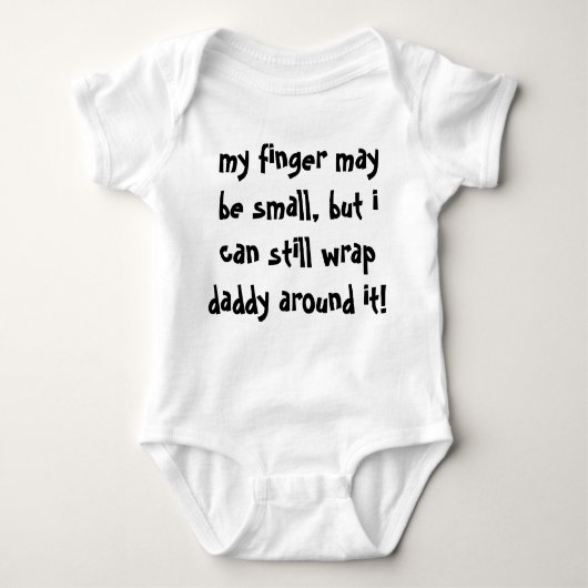 私の指は小さくてもパパを包むことができる ベビーボディスーツ (正面)