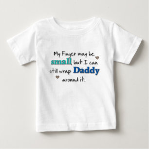 私の指は…小さいかもしれません(ティール(緑がかった色)及び青) ベビーTシャツ
