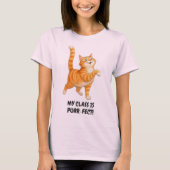 私の授業は完璧にゃん Funny オレンジ色の猫の先生 Tシャツ (正面)