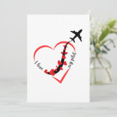 私の操縦士が好き、ハート、飛行機に乗ること、バレンタイン シーズンカード (スタンド正面)