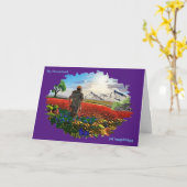 私の故郷の折り紙グリーティングカード カード (黄色い花)