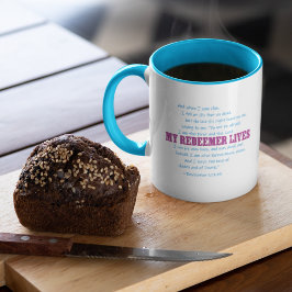 私の救い主は復活祭の聖書の聖句を生きている マグカップ