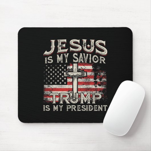 私の救い主トランプは私のアメリカ合衆国大統領の旗か マウスパッド (マウス)