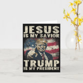 私の救い主トランプは私の大統領2024アメリカ人F カード (黄色い花)