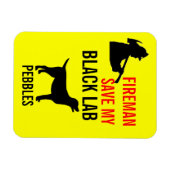 私の救黒い実験室の火の安全性の消防士 マグネット (横)